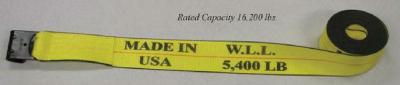 4" x 30' Winch Strap Flat Hook Assembly, Rated 16,200 lbs