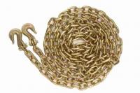 C-3820 3/8" x 20' G-70 Yellow Dichromate Transport Chain w/Clevis Hooks