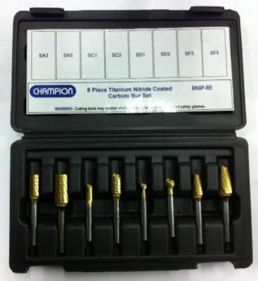 8 Pc. Tincoated Bur Kit Plastic