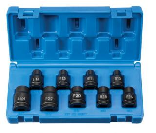 1/2" Drive 9 Piece External Star Impact Socket Set