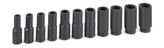 1/2" Drive 11 Pc. Deep Magnetic Impact Socket Set