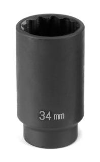 1/2 Drive x 36mm Deep 12-Point Socket 2136MD Grey Pneumatic