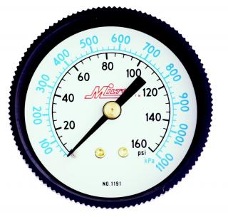 Gauge 1/4" NPT, 0-60 PSI - Center Mount