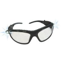 SAS Safety 5420-50 LED Inspectors Safety Glasses, w/LED Lights, Black Frame, Clear Lens