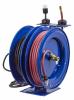 COX Reels C-L350-5016-A Dual Purpose Electric/Air Spring Rewind Reels: 50' 3/8" I.D. hose, 300 PSI, & Single Industrial Receptacle, 50' cord, 16 AWG