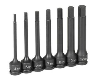 3/8" Dr. 7 Pc. 4" Length Metric Hex Driver Set