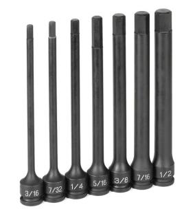 3/8" Dr. 7 Pc. 6" Length Fractional Hex Driver Set