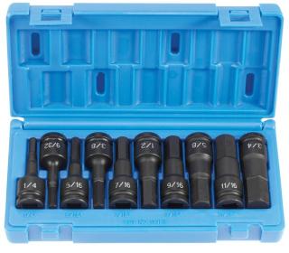 1/2" Drive 10 Piece Hex Driver Set