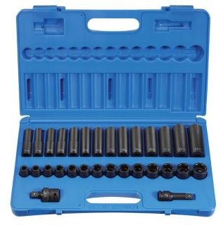 1/2" Drive 30 Piece Standard/Deep Metric Set