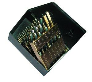 29pc Drill Bits 1/16" - 1/2" x 64ths w/3-Flats, Metal Index