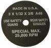 S&G Tool Aid 94930 Cut-Off Wheel - 1/32" x 2-7/8" x 3/8" (100/bx)