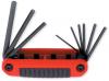 Urrea Professional Tools 4977B Folding Hex Key Set 5/64 In To 1/4 In  9 Tip