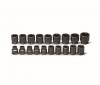 Wright Tool 655 3/4" Dr Impact Socket Set, 6 Pt, 17mm - 41mm, 19 Pc