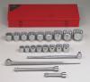 Wright Tool 821 1" Dr. 21 Pc. 12 Pt. Standard Socket Set 1-7/16" - 3-1/8"